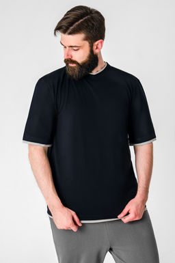 Арт. 67128/5 Футболка мужская 48-56 (5 шт) Цвет:черный