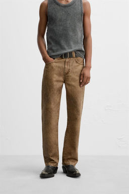 LIMITED EDITION WAXED-EFFECT JEANS - Zara фото 2