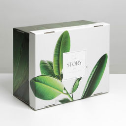 Коробка подарочная складная, упаковка, «Листья», 31 х 25.5 х 16 см