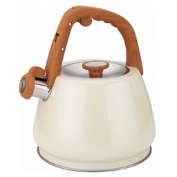 "Zeidan" Чайник из нержавеющей стали 3л, со свистком, индукционное дно, курковый механизм, фиксированная ручка с покрытием soft-touch, внешнее антипригарное покрытие, подарочная коробка (Китай)