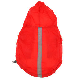 Пэт тойс (Pet toys) Одежда для собаки Плащ с капюшоном, на липучке, светоотражающая полоска, р-р XL, длина спинки 34см/обхват груди 52см/обхват шеи 38см, цвет-красный, плащевка (Китай) фото 5