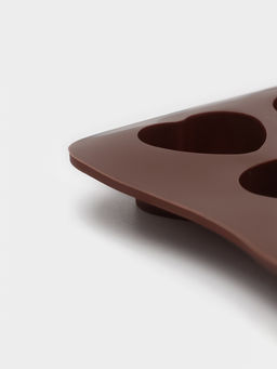 Форма для конфет и шоколада Доляна Звёзды, ракушки, сердца, силикон, 20.6?10.3 см, 15 ячеек, коричневая  фото 4