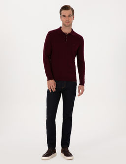 Lacivert Slim Fit Pamuk Kar___ml_ Jean Pantolon