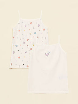 Kare Yaka Bask?l? Ask?l? K?z ?ocuk Atlet 2li