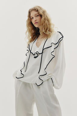 Blusa de crepe con volantes - H&m фото 3