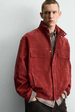 RELAXED FIT LEATHER JACKET - Zara фото 14