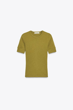 RIB SHORT SLEEVE T-SHIRT - Zara фото 4