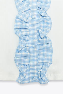 GINGHAM RIBBED TOP - Zara фото 7