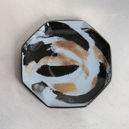 Чайная пара керамическая Art, кружка 200 мл, блюдце 13 см, цвет чёрный - Дорого внимание фото 7