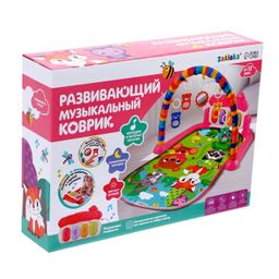 Музыкальный развивающий коврик Милые зверята, русское озвучивание, цвет розовый - Zabiaka фото 7