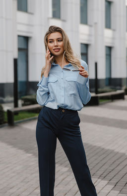 Блузка голубой