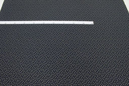 Муслин двухслойный с эф.фактурной стежки Микро цветочки на чернильно-черном, ш.1.4м, хл-100% - Купава фото 3