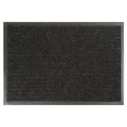 Коврик придверный "Стандарт" 40х60см, ворс полиэстер, подложка ПВХ, влаговпитывающий, ребристый, черный (Россия)