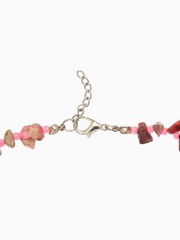 Ожерелье из камня, 45 см, розовое