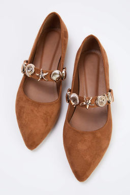 Teen Taba Suet Aksesuar Detayl? Mary Jane Kad?n Babet TAKSS26BE00003