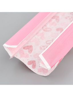 Цена за 50 шт. Пакет бумажный фасовочный, крафт, «Сердечки» 11×57.5×4 см с окном