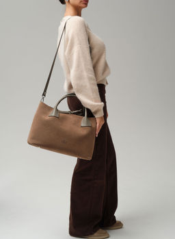 Замшевая сумка Iris DBR 31372 серо-коричневый фото 12