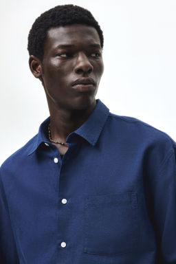 Camisa en mezcla de lino Relaxed Fit - H&m фото 13