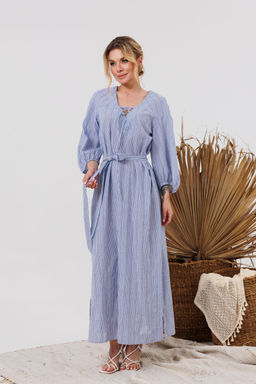 Платье AMORI 9848 полоска голубая фото 6