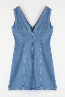 Mavi V Yaka Mini Denim Elbise TWOSS25EL00151