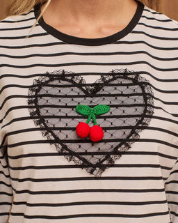 Лонгслив с сердцем и вишенками - Sahar art lab фото 3