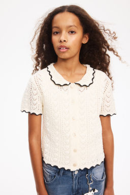C?rdigan de manga corta efecto crochet - H&m фото 3