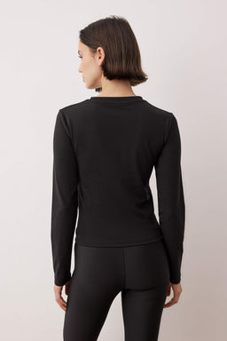 Siyah Micro Spor Orme Ust/Bluz THMAW26BZ00006 - Trendyolmilla фото 4