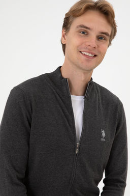 Erkek Slim Fit Antrasit Melanj Triko H_rka - U.s. polo assn фото 9