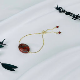 Браслет регулируемый с кирпичной Яшмой