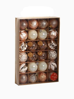 Ёлочные игрушки Мелодия ассорти люкс, шары новогодние, d=6 см, набор 24 шт., бело-золотой - Зимнее волшебство фото 19