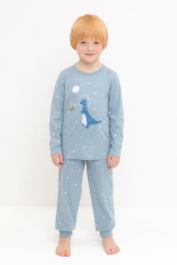 Crockid _ К 1637/пыльно-синий,звездочки пижама д/дет яс