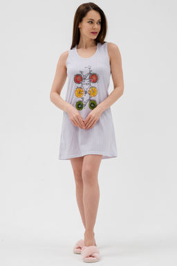 Ночная сорочка из кулирки Fruits&bikes клетка серая - Амадэль фото 3