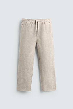 100% LINEN RELAXED FIT TROUSERS - Zara фото 16