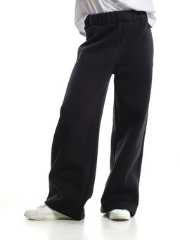 Брюки палаццо утепленные с начесом классические 22-9828 черный - Mini maxi фото 6