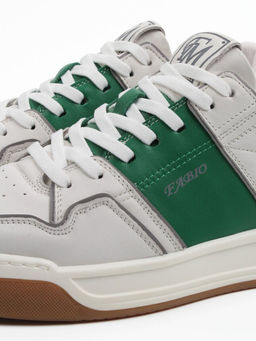 03-H90999-A3 WHITE /GREEN Кроссовки мужские (натуральная кожа)