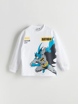 Bisiklet Yaka Batman Bask?l? Erkek ?ocuk Ti??rt