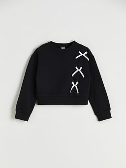 Bisiklet Yaka K?z ?ocuk Sweatshirt