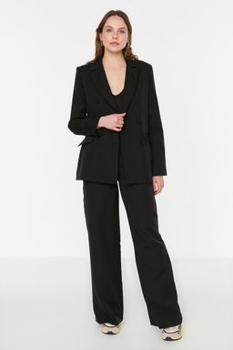 Siyah Regular Astarl? Dokuma Blazer Ceket TWOSS21CE0137
