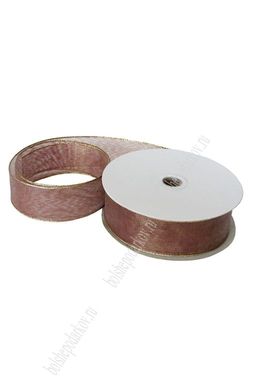 Лента декоративная 3,8 см*30 ярд (с проволокой по краям) 38-039