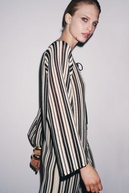 STRIPED KNIT DRESS WITH LINEN - Zara фото 14