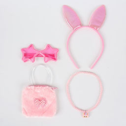 Цена за 12 шт. Карнавальный набор Зайка в наборе: ободок, очки, кошелёк, бусы