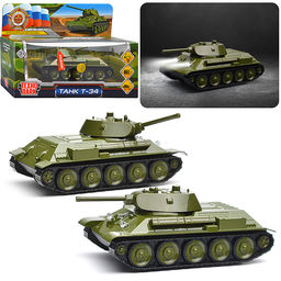 Машина металл свет-звук Уралвагонзавод Т-90 Танк Т-34 12 см, (зеленый)