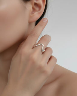 Кольцо с белым серебрением