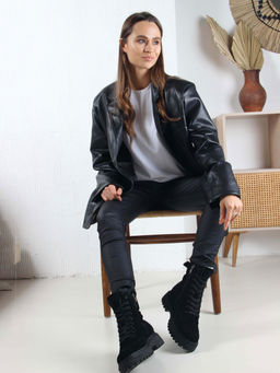 Ботинки 327.asteria.bl черный замш/Мех