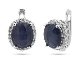 Серьги из серебра сапфир корунд, SL-RIC69