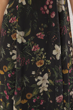 TRENDYOLMILLA Yesil Cicekli A Kesim Y?rtmacl? S?rt? Gipe Detayl? Sifon Astarl? Midi Dokuma Elbise TWOSS24EL00699  фото 4