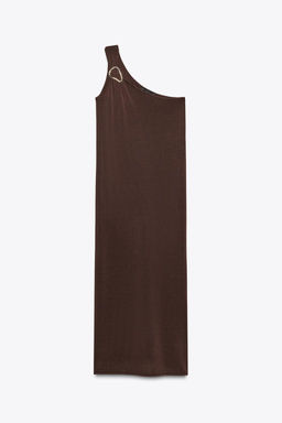 ASYMMETRIC KNIT MIDI DRESS WITH TRIM - Zara фото 5