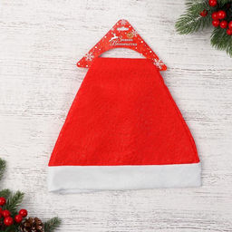 Цена за 4 шт. Колпак новогодний Красный в крапинку 28х38 см, красный - Зимнее волшебство фото 3