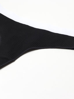 Трусы женские бразильяно MINAKU рубчик, набор 3 шт., размер 40-42, белые, бежевые, чёрные