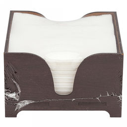 Салфетница деревянная "Мокко" 12,3х12,3х7,5см, квадратная, с салфетками (Россия)